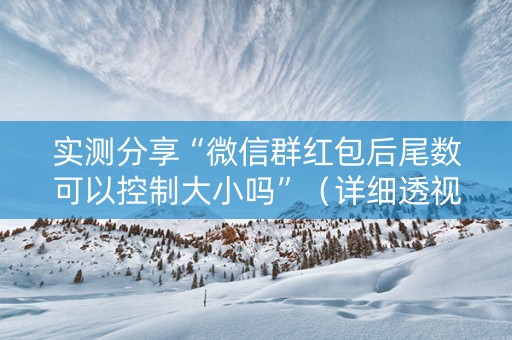 实测分享“微信群红包后尾数可以控制大小吗”（详细透视教程）-哔哩哔哩