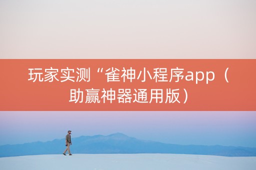 玩家实测“雀神小程序app（助赢神器通用版）