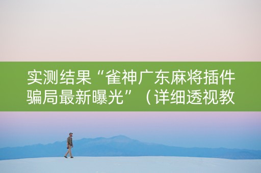 实测结果“雀神广东麻将插件骗局最新曝光”（详细透视教程）-哔哩哔哩