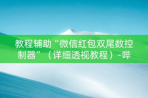 教程辅助“微信红包双尾数控制器”（详细透视教程）-哔哩哔哩