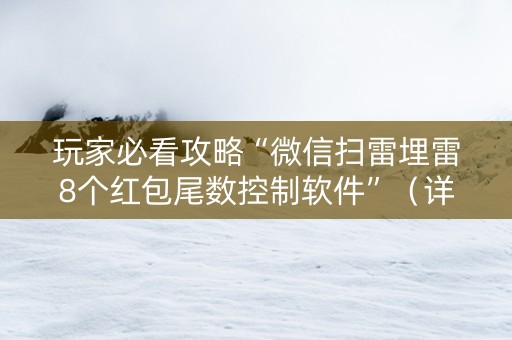 玩家必看攻略“微信扫雷埋雷8个红包尾数控制软件”（详细透视教程）-哔哩哔哩
