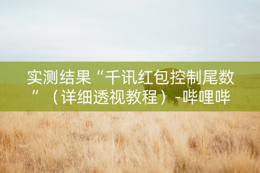 实测结果“千讯红包控制尾数”（详细透视教程）-哔哩哔哩