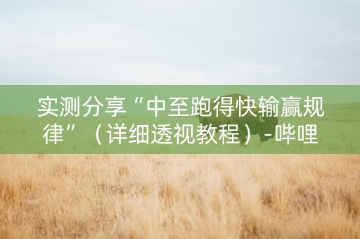 实测分享“中至跑得快输赢规律”（详细透视教程）-哔哩哔哩