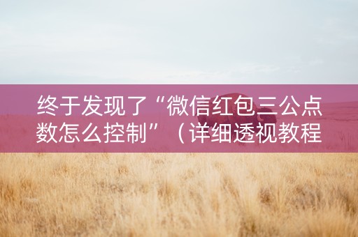 终于发现了“微信红包三公点数怎么控制”（详细透视教程）-哔哩哔哩