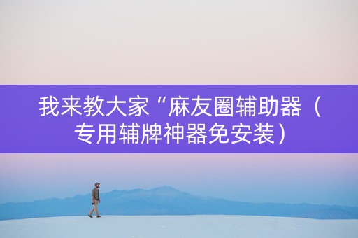 我来教大家“麻友圈辅助器（专用辅牌神器免安装）