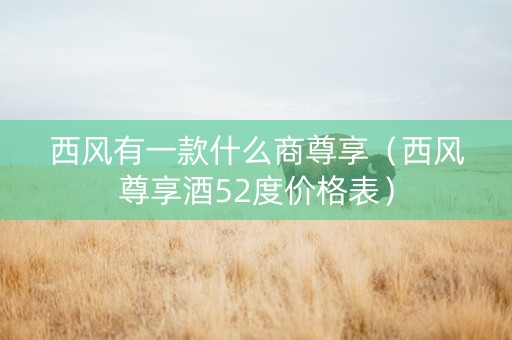 西风有一款什么商尊享（西风尊享酒52度价格表）