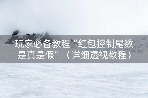 玩家必备教程“红包控制尾数是真是假”（详细透视教程）-哔哩哔哩