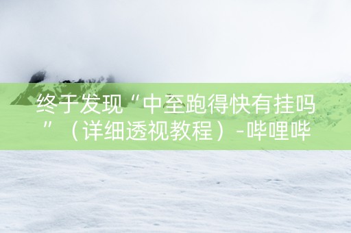 终于发现“中至跑得快有挂吗”（详细透视教程）-哔哩哔哩