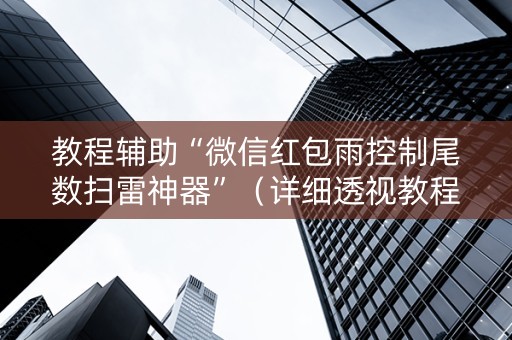 教程辅助“微信红包雨控制尾数扫雷神器”（详细透视教程）-哔哩哔哩