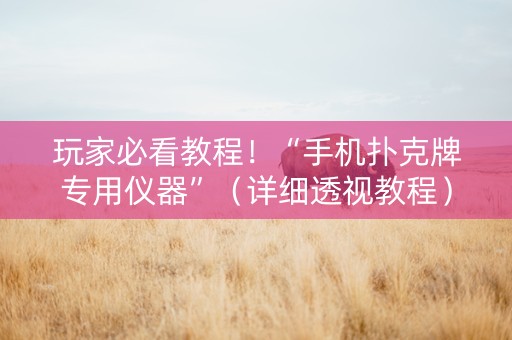 玩家必看教程！“手机扑克牌专用仪器”（详细透视教程）-哔哩哔哩