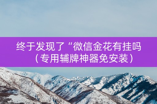 终于发现了“微信金花有挂吗（专用辅牌神器免安装）
