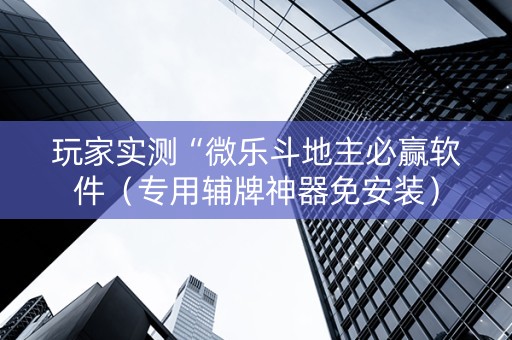 玩家实测“微乐斗地主必赢软件（专用辅牌神器免安装）
