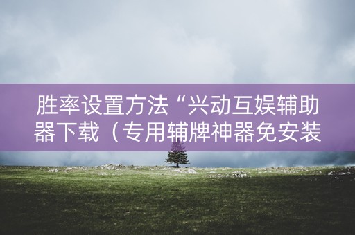 胜率设置方法“兴动互娱辅助器下载（专用辅牌神器免安装）