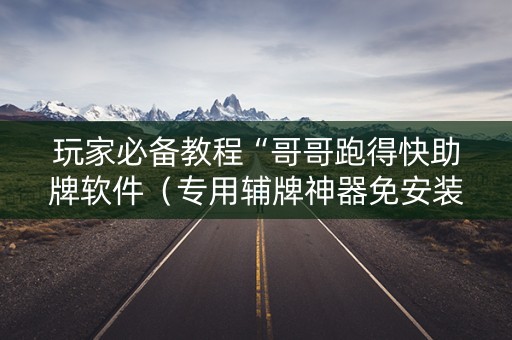 玩家必备教程“哥哥跑得快助牌软件（专用辅牌神器免安装）