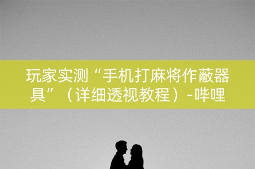 玩家实测“手机打麻将作蔽器具”（详细透视教程）-哔哩哔哩