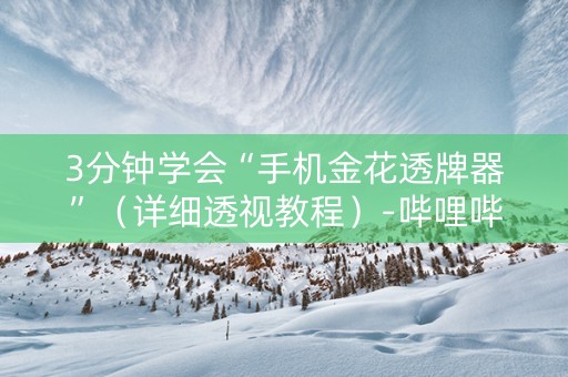 3分钟学会“手机金花透牌器”（详细透视教程）-哔哩哔哩