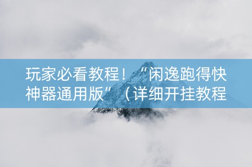 玩家必看教程！“闲逸跑得快神器通用版”（详细开挂教程）-哔哩哔哩