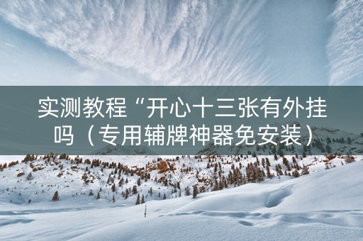 实测教程“开心十三张有外挂吗（专用辅牌神器免安装）