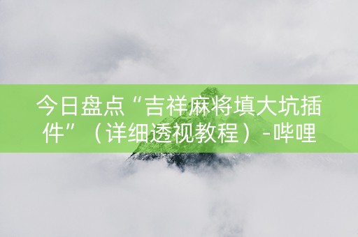 今日盘点“吉祥麻将填大坑插件”（详细透视教程）-哔哩哔哩
