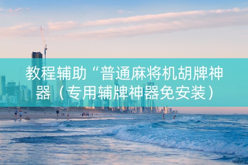 教程辅助“普通麻将机胡牌神器（专用辅牌神器免安装）