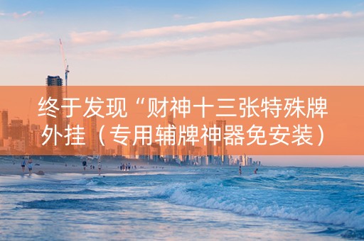 终于发现“财神十三张特殊牌外挂（专用辅牌神器免安装）