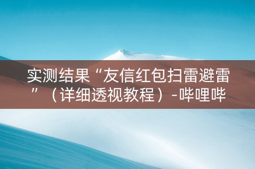 实测结果“友信红包扫雷避雷”（详细透视教程）-哔哩哔哩