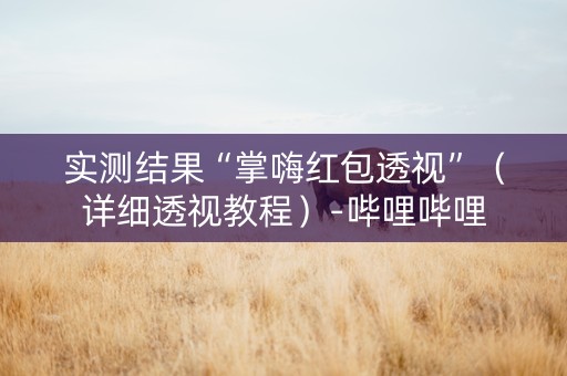 实测结果“掌嗨红包透视”（详细透视教程）-哔哩哔哩