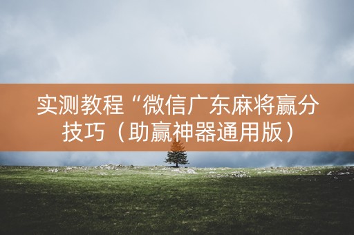 实测教程“微信广东麻将赢分技巧（助赢神器通用版）