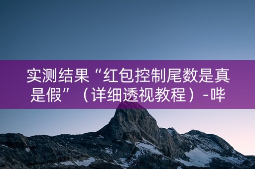 实测结果“红包控制尾数是真是假”（详细透视教程）-哔哩哔哩