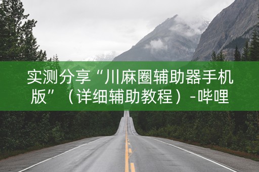 实测分享“川麻圈辅助器手机版”（详细辅助教程）-哔哩哔哩