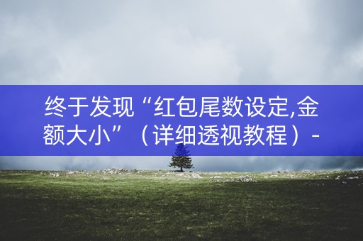 终于发现“红包尾数设定,金额大小”（详细透视教程）-哔哩哔哩