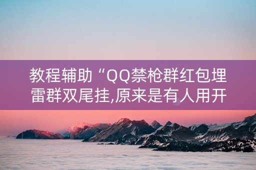教程辅助“QQ禁枪群红包埋雷群双尾挂,原来是有人用开挂”（详细透视教程）-哔哩哔哩