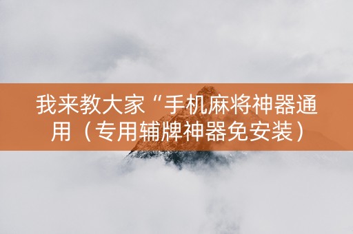 我来教大家“手机麻将神器通用（专用辅牌神器免安装）