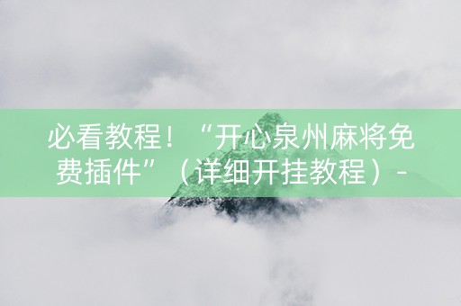 必看教程！“开心泉州麻将免费插件”（详细开挂教程）-哔哩哔哩