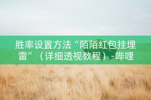 胜率设置方法“陌陌红包挂埋雷”（详细透视教程）-哔哩哔哩