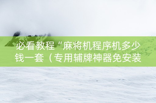 必看教程“麻将机程序机多少钱一套（专用辅牌神器免安装）