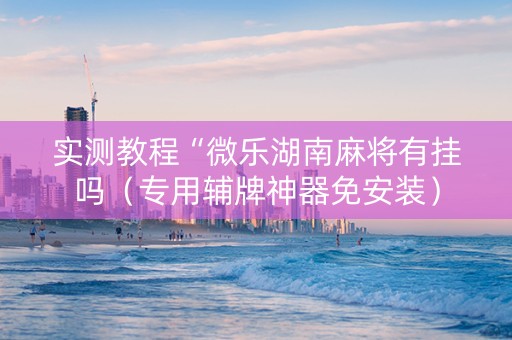 实测教程“微乐湖南麻将有挂吗（专用辅牌神器免安装）