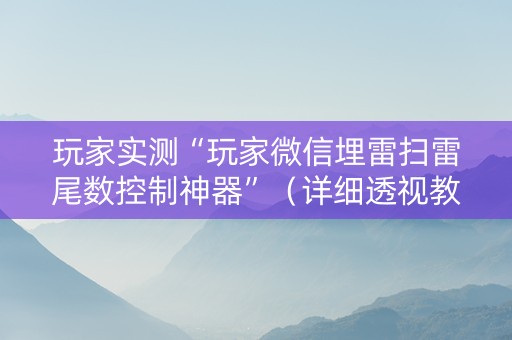 玩家实测“玩家微信埋雷扫雷尾数控制神器”（详细透视教程）-哔哩哔哩