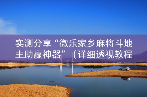 实测分享“微乐家乡麻将斗地主助赢神器”（详细透视教程）-哔哩哔哩