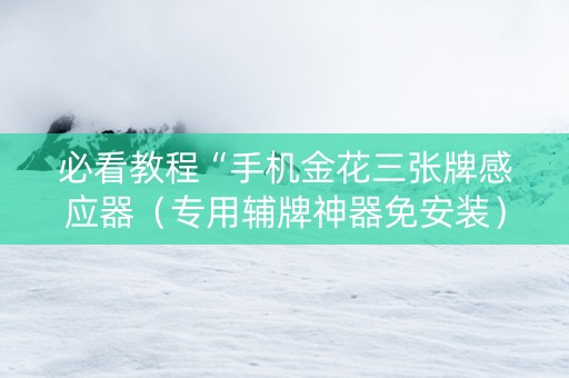 必看教程“手机金花三张牌感应器（专用辅牌神器免安装）
