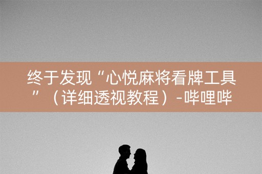 终于发现“心悦麻将看牌工具”（详细透视教程）-哔哩哔哩
