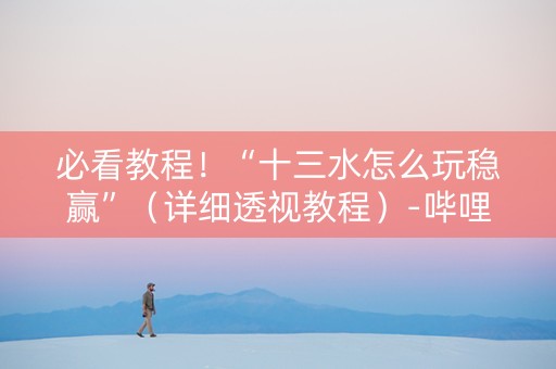 必看教程！“十三水怎么玩稳赢”（详细透视教程）-哔哩哔哩