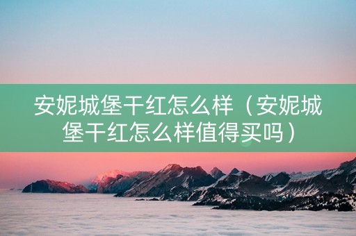 安妮城堡干红怎么样（安妮城堡干红怎么样值得买吗）