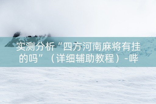 实测分析“四方河南麻将有挂的吗”（详细辅助教程）-哔哩哔哩
