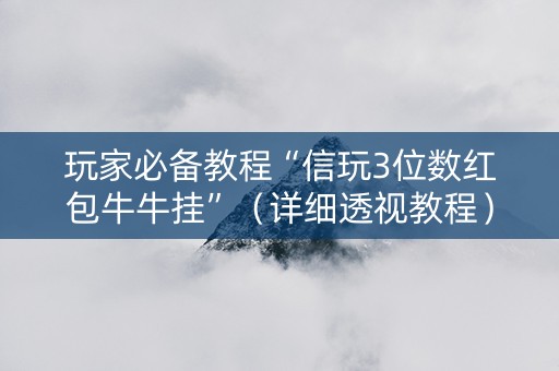 玩家必备教程“信玩3位数红包牛牛挂”（详细透视教程）-哔哩哔哩