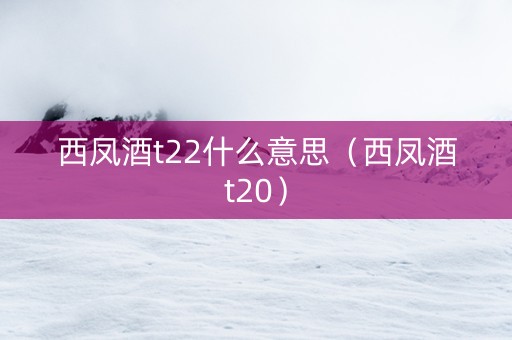 西凤酒t22什么意思（西凤酒t20）