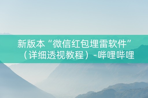 新版本“微信红包埋雷软件”（详细透视教程）-哔哩哔哩