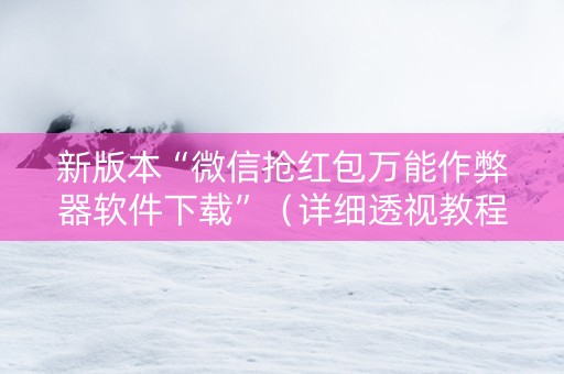 新版本“微信抢红包万能作弊器软件下载”（详细透视教程）-哔哩哔哩