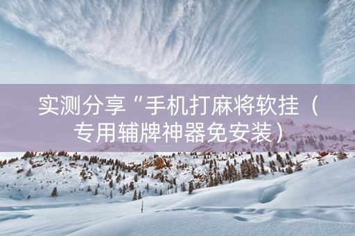 实测分享“手机打麻将软挂（专用辅牌神器免安装）