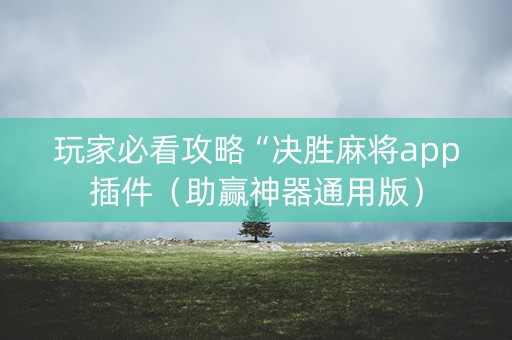 玩家必看攻略“决胜麻将app插件（助赢神器通用版）